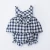 Import Shijun 2019  Plaid Spain Style Toddler Girl Clothing Baby Boutique Wholesale Clothing Set from China