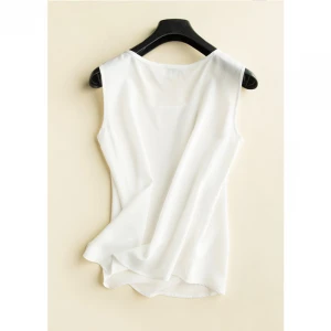 Silk T shirt womens plain color casual vest 2021 summer new top sleeveless loose undershirt with OL vest