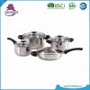 SKU cookware stock 7pcs cooking set stainless steel kitchen cookware set with frying pan LB-01-7S