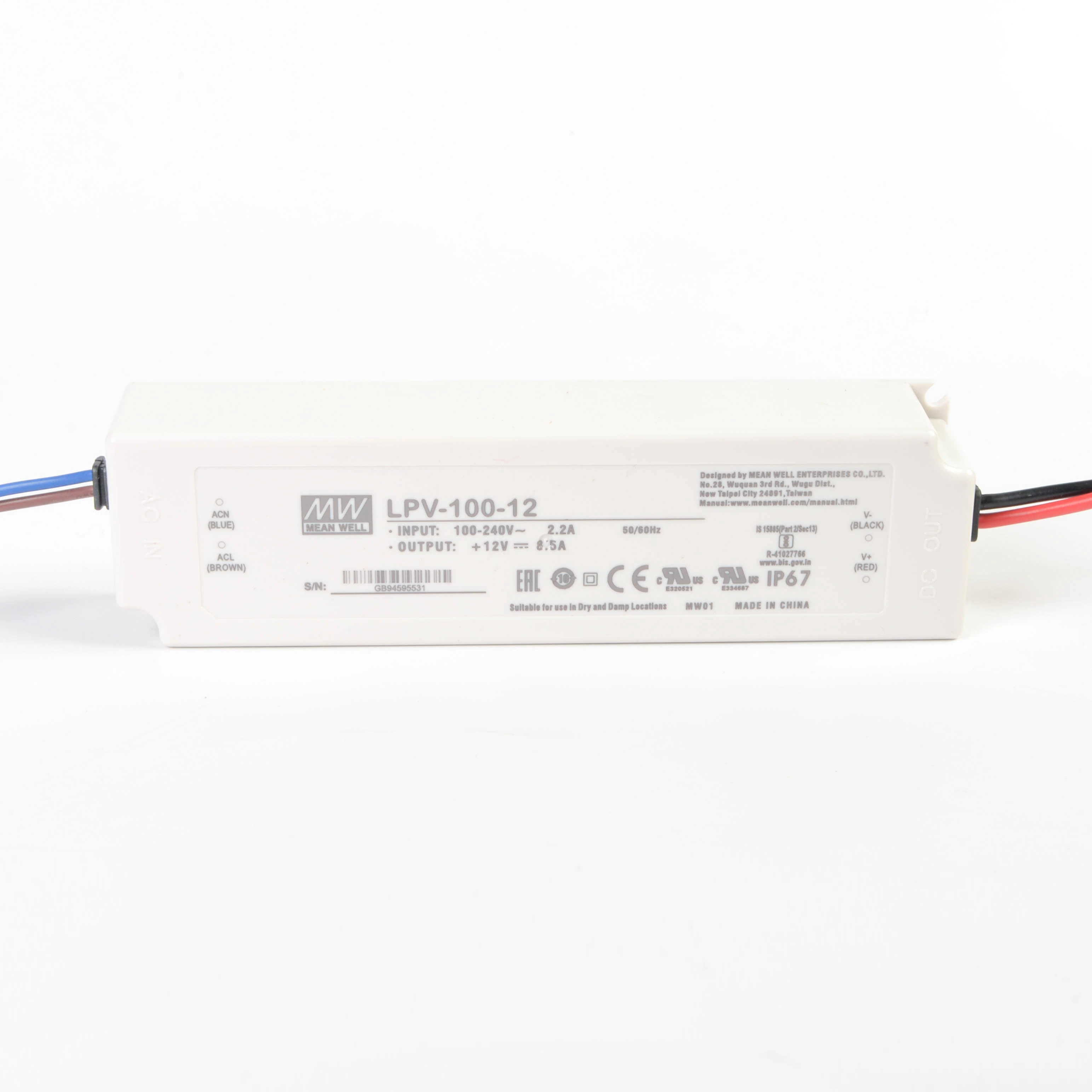 Slim type Water Proof LPV-60-12 60W 12VDC 5A ac to dc 110V/220V Switching Power Supply with CE ROHS approved CCTV power supplies