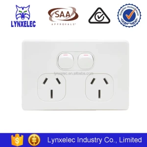 Slimline double powerpoint 250V 10A power socket outlet