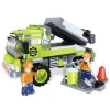 Small building block toy model diy 2 in 1 cement mixer truck clean road truck city construction truck