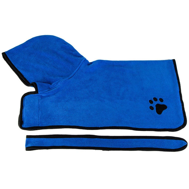 Soft Fast Drying Pet Cats Microfibe Dog Bathrobe Coat Robe Towel for Puppy Small Medium Large Dogs