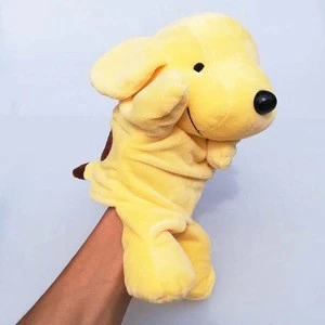 Soft touch animal shape plush fabric hand puppet for adult