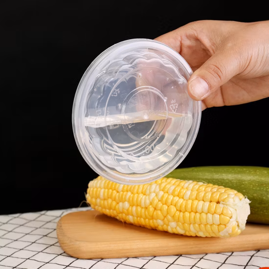 Import 500ml Round Base Plastic Take-out Bowl with Clear Lid from China