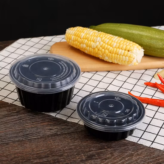 Import 500ml Round Base Plastic Take-out Bowl with Clear Lid from China