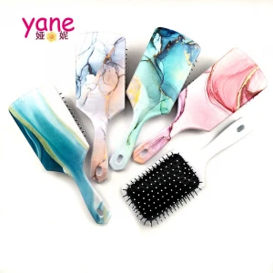 Spot new marble airbag hair comb massage printing large board comb straight hair natural plastic air cushion comb
