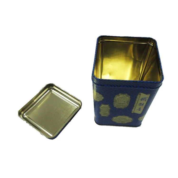 Square Empty Tinplate Iron Watch Tins Storage Spice Case Clear View Container Small Tea Tin Box