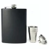 Stainless Steel Black Hip Flask 8 Oz with Funnel