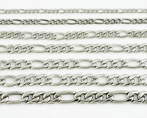 Stainless Steel High Polish Flat Figaro Necklace Chain Jewelry