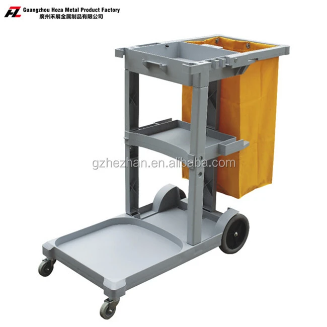 Stainless Steel Housekeeping Cleaning Trolley  Multifunction Cleaning Trolley Car Hotel Restaurant