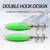 Stainless Steel Luminous Squid Jig Fishing Hooks Saltwater 12cm14g Glow Octopus Jig Lures Hard Baits