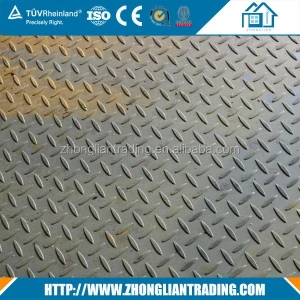 Standard sizes 6mm mild chequered galvanising steel plate