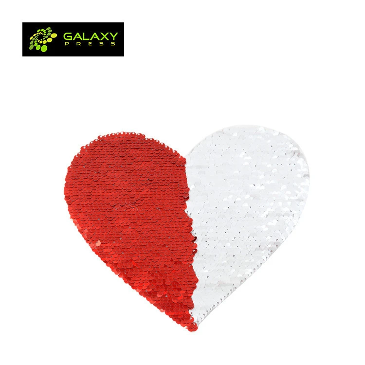 Sublimation Sequin Patches with Heart Shape Personalized Sublimation Sequin Transfer Blanks
