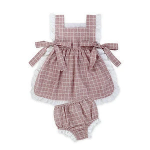 Summer New Hot Sets Special Design Square Collar Bowknot Loose Lace Coat +Briefs 2 Pcs Baby Girl Clothing Sets