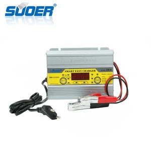 Suoer 12 Volt 10A Three phase charging mode Auto Battery Charger with LCD screen Display