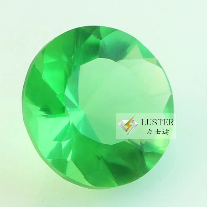 Synthetic Quartz Stones Round Cut Green Glass Gem Stones Price per Carat