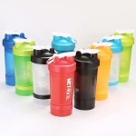 T018 500mlThree-layer shake cup plastic tumbler mug drink water bottle