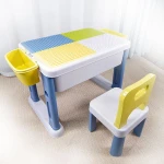 Table For Kids with 50pcs Building Blocks and One Chair Kids Activity Play Table  Games