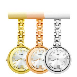 Three days delivery cheap watch fashion silver gold Rose Gold 3ATM WaterResistant Stainless Steel Watch Brooch Nurse Watch