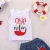Import Toddler Girl Summer Cotton White Letters Tank Top and Distressed Jean Shorts Kids Outfit Set Summer Baby Clothing Set from China