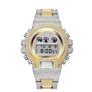 Top Brand Luxury Digital Watch Men Diamond Male Clock  Classic Hip Hop Iced Out Watch