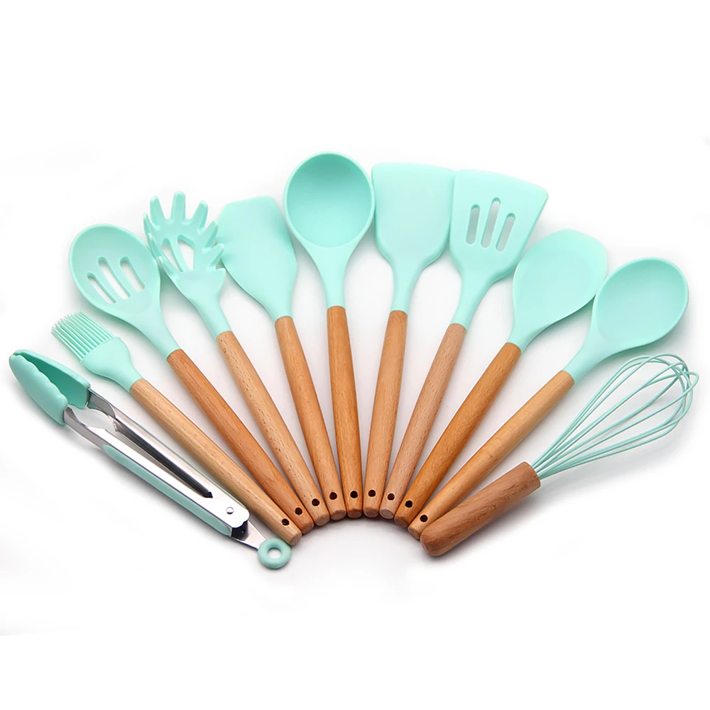 Top ranking kitchen cooking accessories 11 pcs silicone kitchen utensils