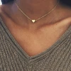 Trendy Stainless Steel Necklace Women dainty Heart Pendant Necklace Love Chokers Necklaces women
