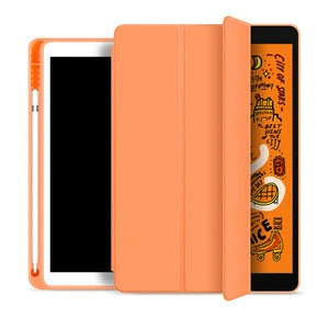 Trifold Shockproof Tablet Covers PU Leather Case For iPad pro With Pencil Holder Soft Flexible Back Cover for iPad pro 11/12.9