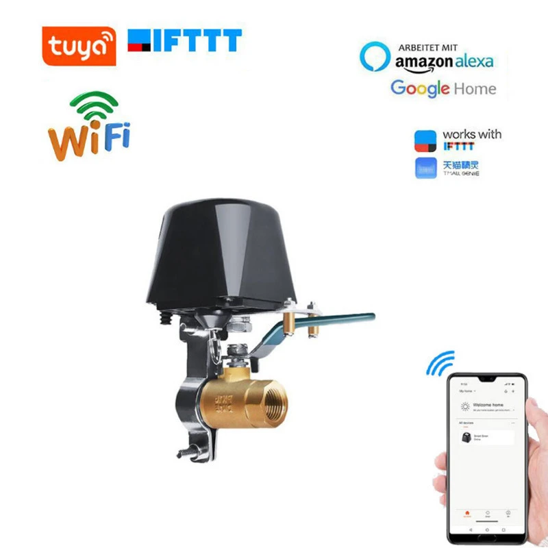 TUYA WiFi Valve Smart Water /Gas Valve Controller Remote Controlled by Free App  Works with Alexa