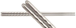 Twisted handle stainless steel chopsticks