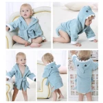 Unisex animal design hooded bath towel bathrobes for kids