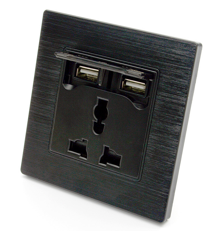Universal Socket Usb Buy Universal Socket With Double Usb / 2a Usb Charging Socket from ...