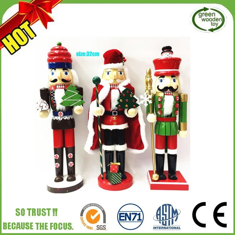Unpainted Mini Wooden Blank Adult Nutcracker Ornaments Craft Models Statues Dolls Toys Supplies From China Factory
