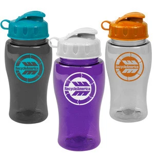 USA Made 18 oz Transparent Sports Bottle With Flip Lid - BPA/BPS-free, comes with your logo