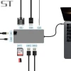 Usb C Hub 8 In 1 For Thunderbolt 3 Adapter Usb For Macbook Transfering Multi Type c Port