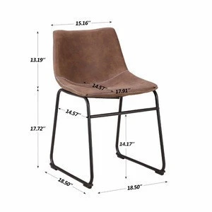 Vintage Faux Leather Dining Chair Industrial retro modern Chair for Dining Living Waiting Room