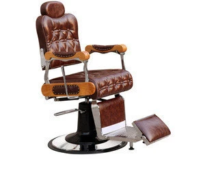 Vintage Royal Armrest Beauty Salon Equipment PVC Hydraulic Reclining Barber Chair