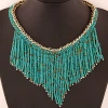 W15062207 Bohemian style beads choker necklace Women Fashion tassel Beads necklace jewelry