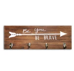 Wall-Mounted Vintage White Wood Key Rack hanging display hook