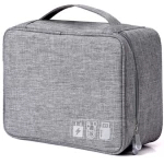 Waterproof Canvas Fabric Electronics Accessories Travel Organizer Gadget Bag