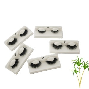 Wholesale 100% Vegan Plant Fibre Lashes Eco- Friendly False Eyelashes with Degradable Eyelash Case