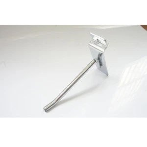 Wholesale 12 inch chrome single prong metal display slatwall hooks