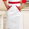 wholesale 2021 black cheap baker custom apron women men waitress kitchen cotton two pockets half waist cooking aprons chef apron