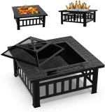 Wholesale 32 Inch Indoor Brazier Pan Wood Burning Steel Garden Barbecue Fire Pit Brazier Grill