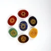 wholesale 7 Chakra Engraved Gemstone Set Polished Palm Pocket Stone Reiki Balancing Healing Crystal 7 Chakra Stones Sets