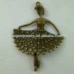 Wholesale Antique Brasse Dancing Girl Metal Crafts 3D Charms