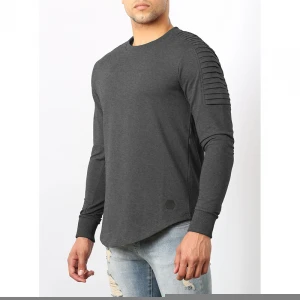 Wholesale Casual mens round collar long sleeve T-shirt