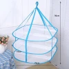 Wholesale Double Layers  Foldable Mesh Laundry Basket Clothes Dryer Net Laundry Sweater Hanging Basket