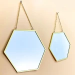 Wholesale fashion classics home hotel bathroom wall hanging iron art metal plater cosmetic mirrors